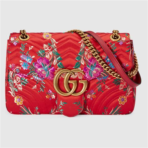 gucci floral marmont bag